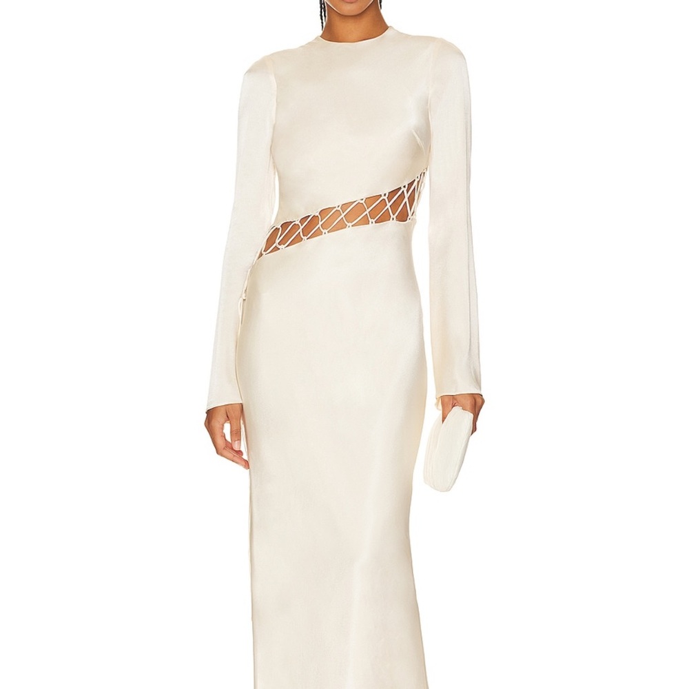 Shona Joy White Long Sleeve Sheath Dress